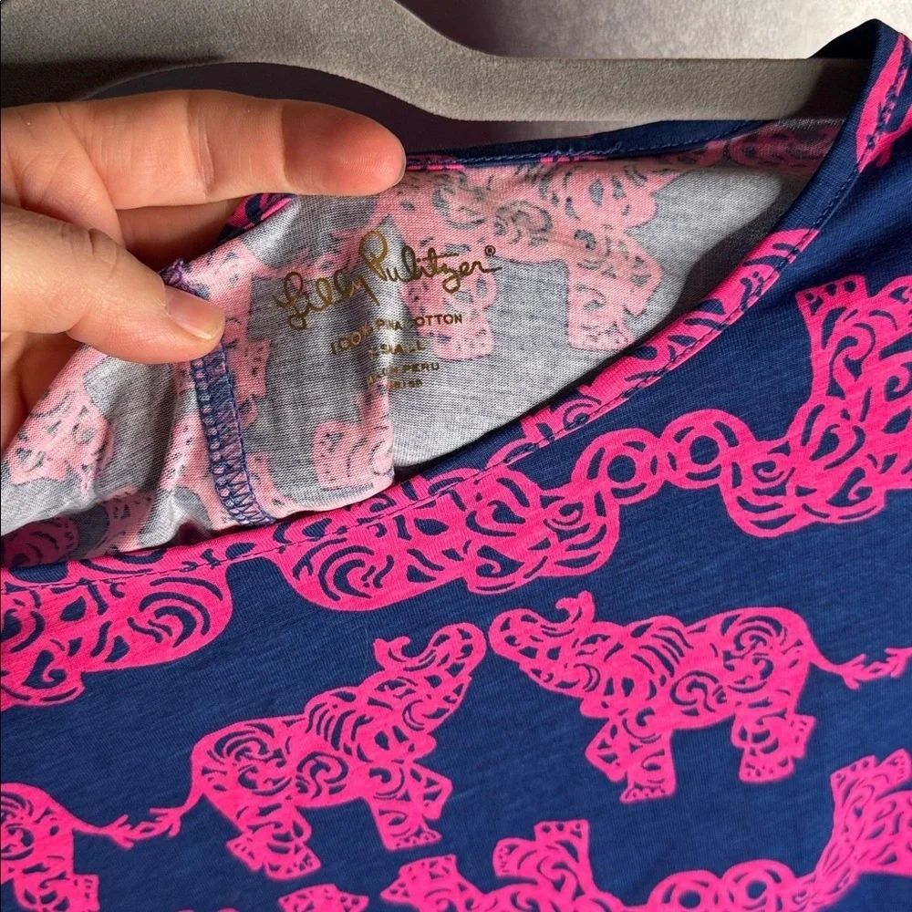 Lilly Pulitzer Marlowe Elephant Print Tunic Dress SZ X Small - Picture 4 of 5